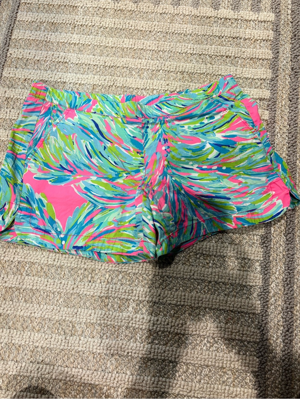 Lilly Pulitzer Pink Tropical Leaf Print Bermuda Shorts